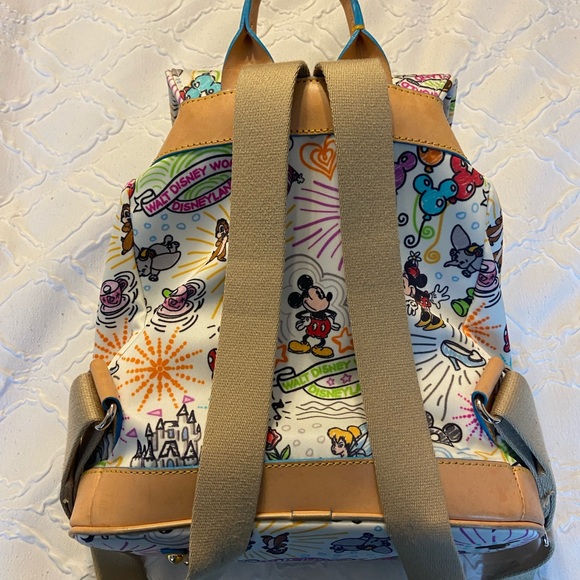 Disney Dooney and Bourke Nylon/Leather Drawstring Backpack. - Picture 3 of 5